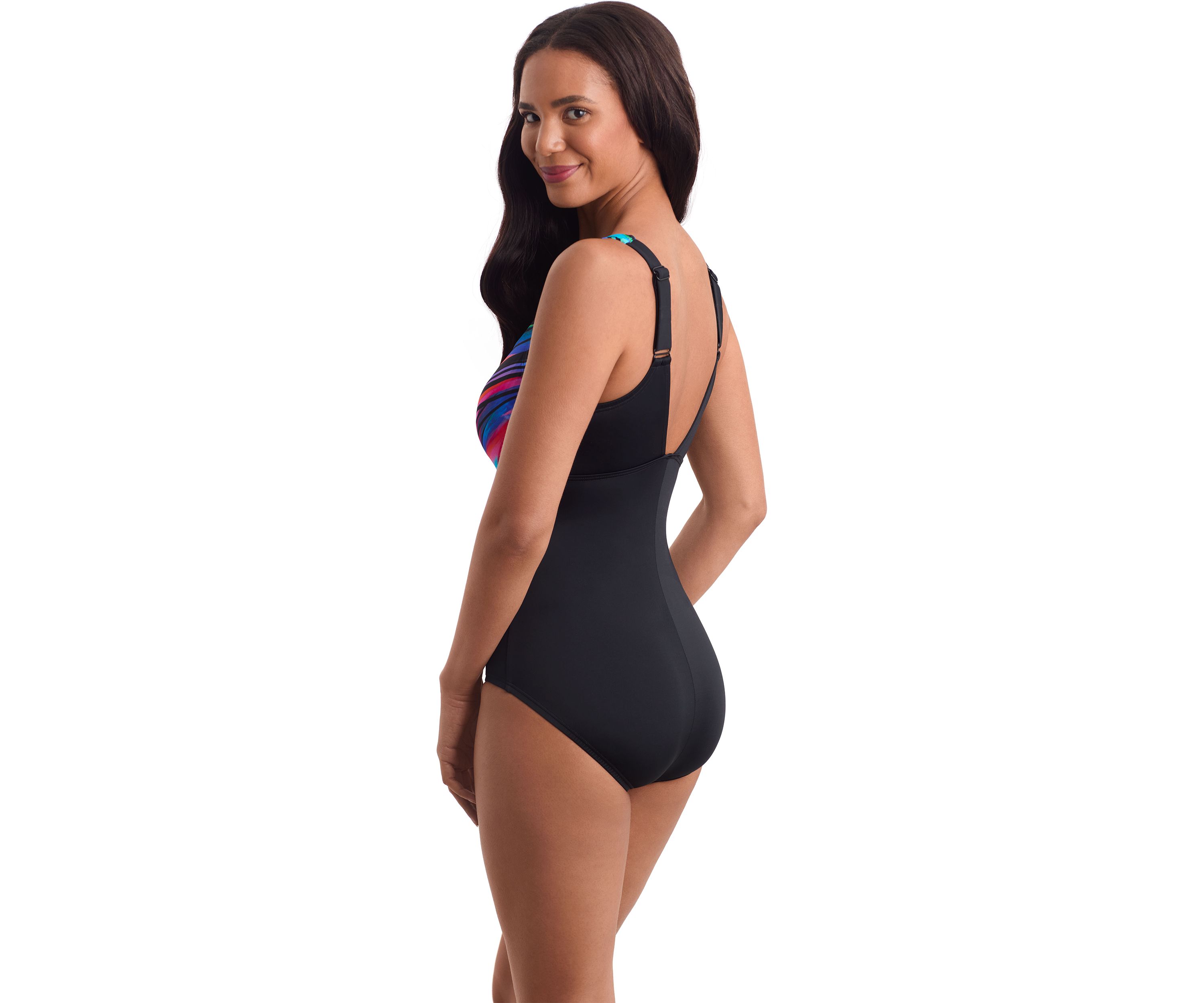 Wave Power Scoopneck Tank One Piece Swimsuit
