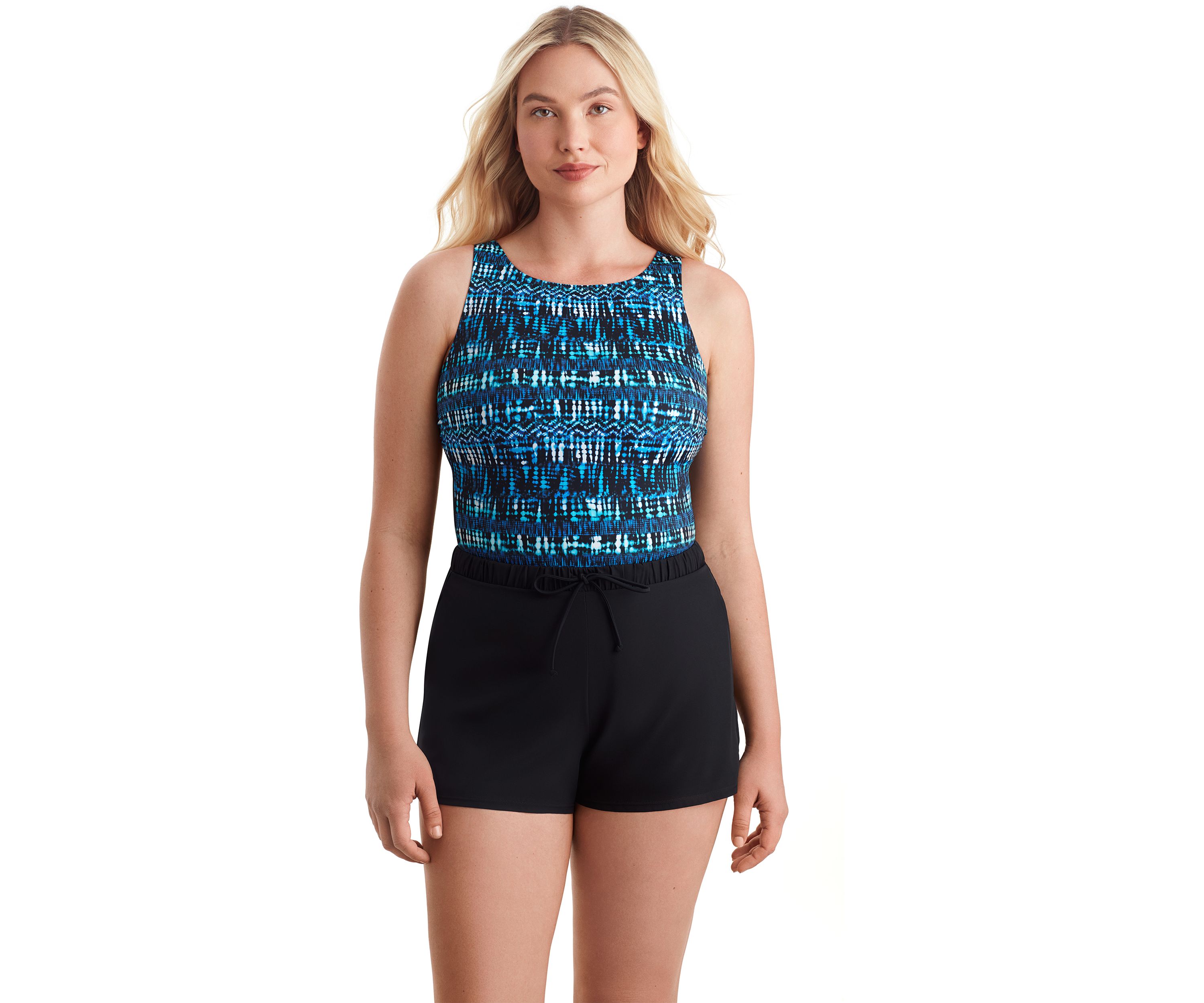 Tribal Stripe High Neck Runaround Swimsuit