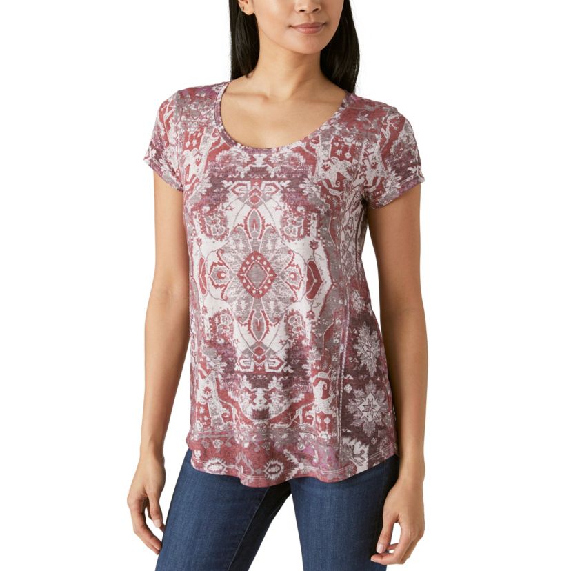 Printed Scoop Neck T-Shirt