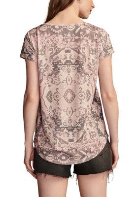 Printed Scoop Neck T-Shirt