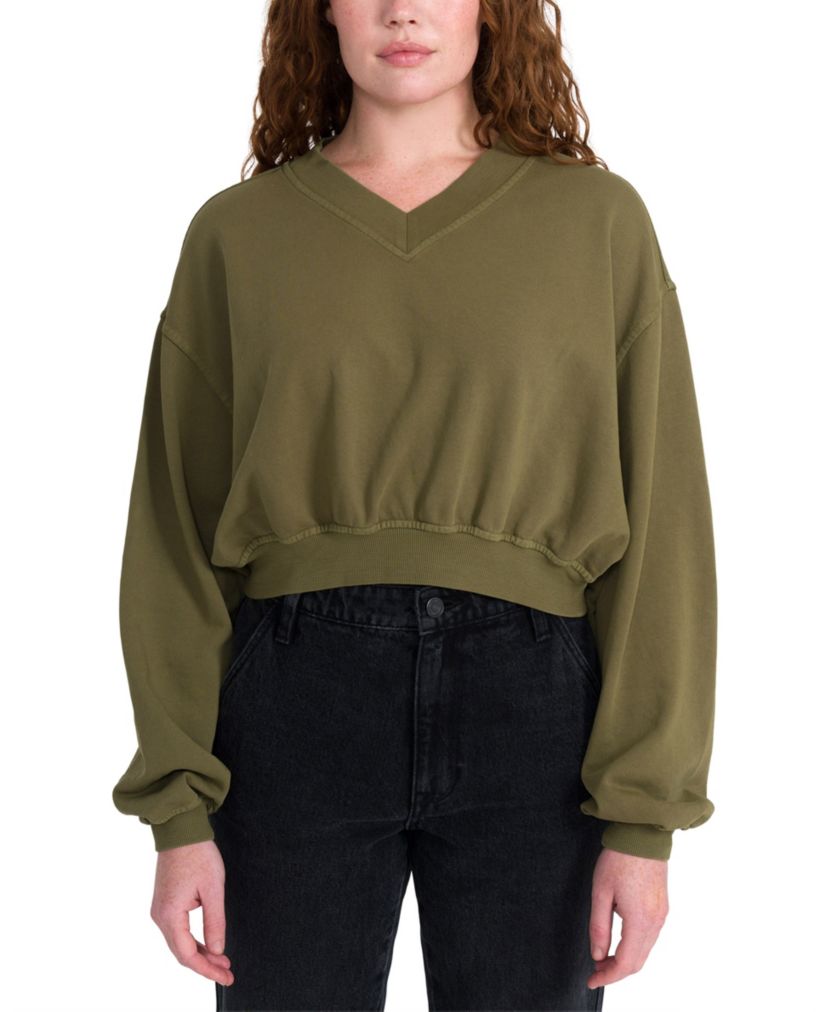 7.7 V-Neck Crop Sweatshirt