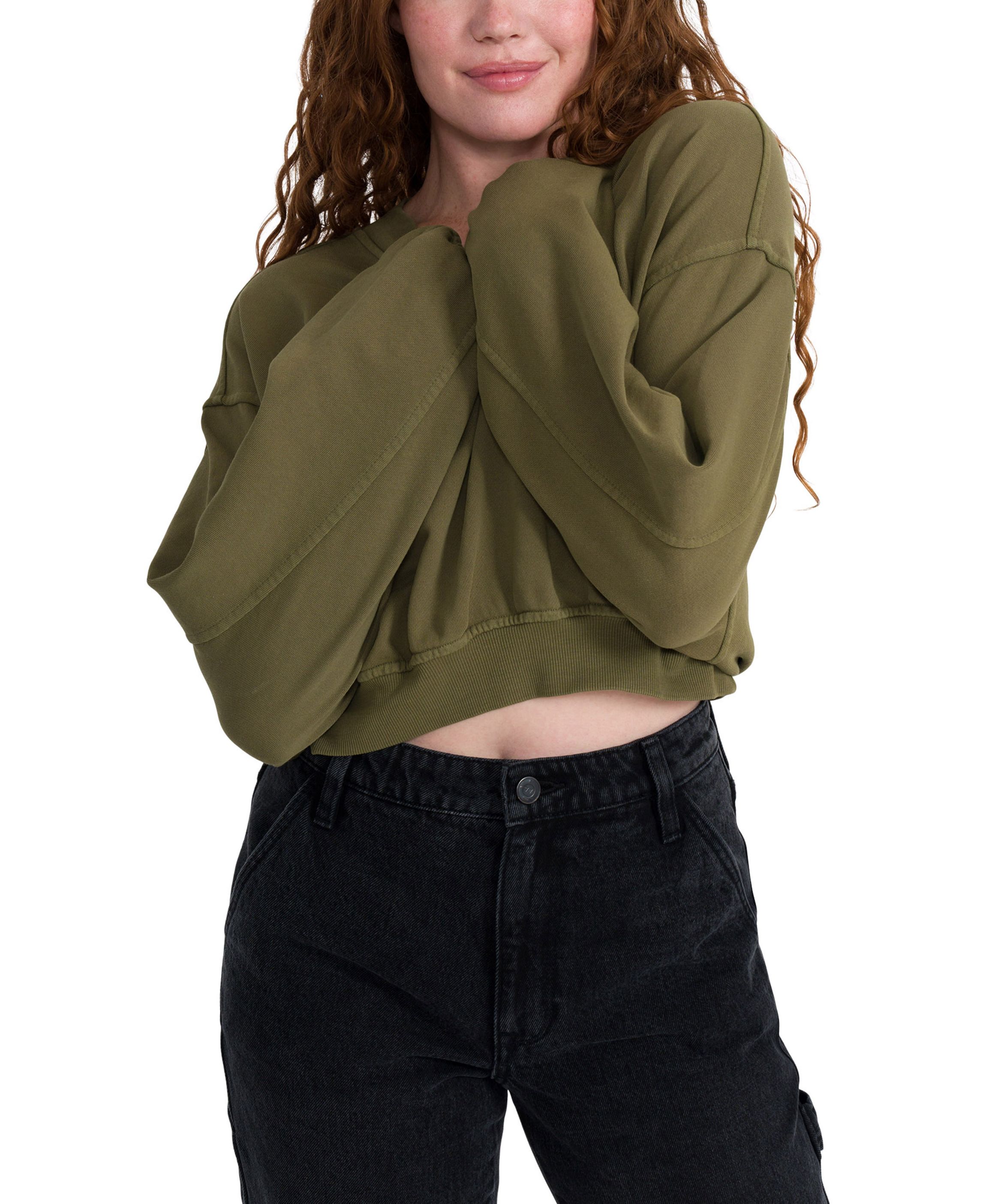 7.7 V-Neck Crop Sweatshirt