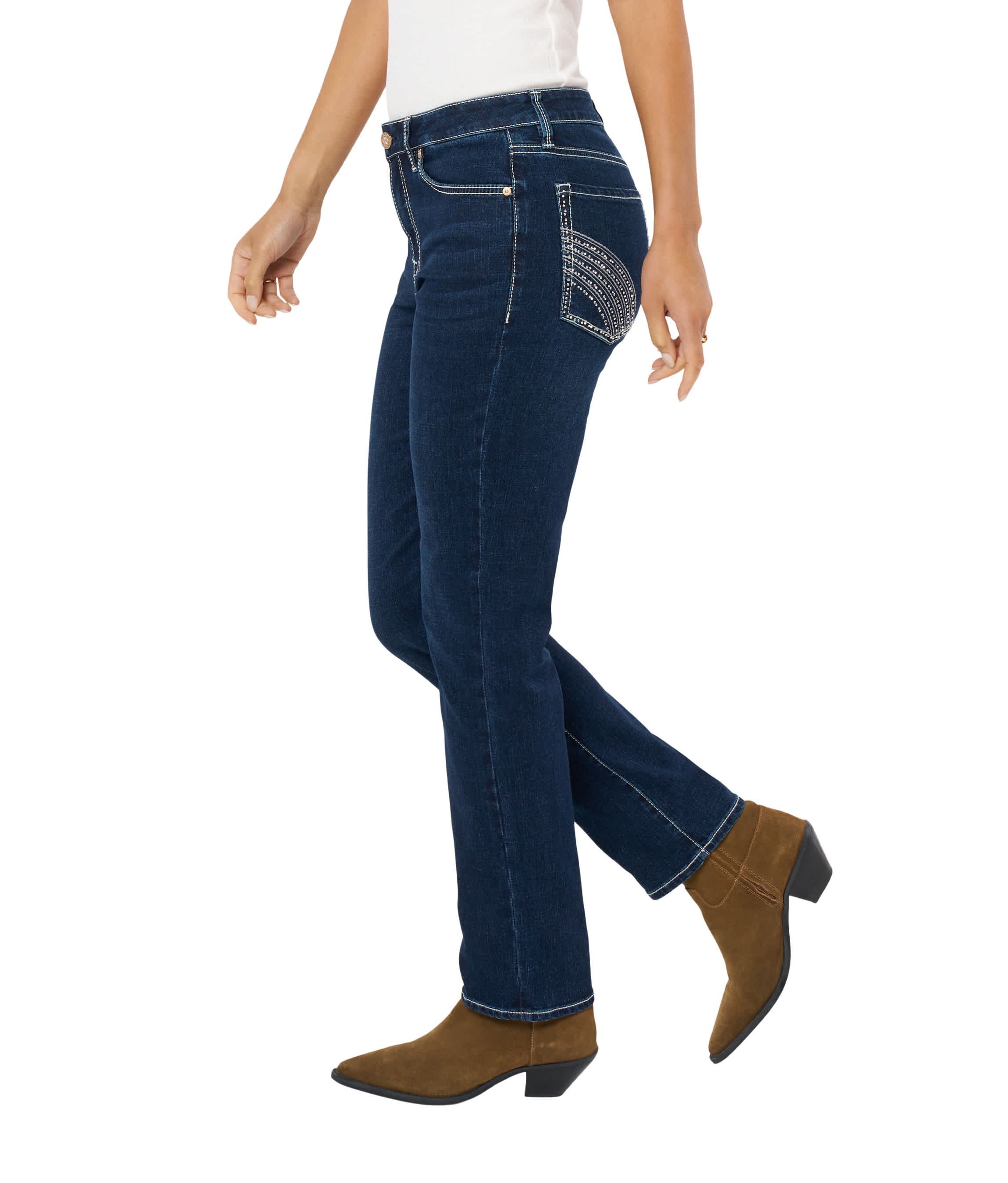 Vintage Straight With Back Pocket Embellishment