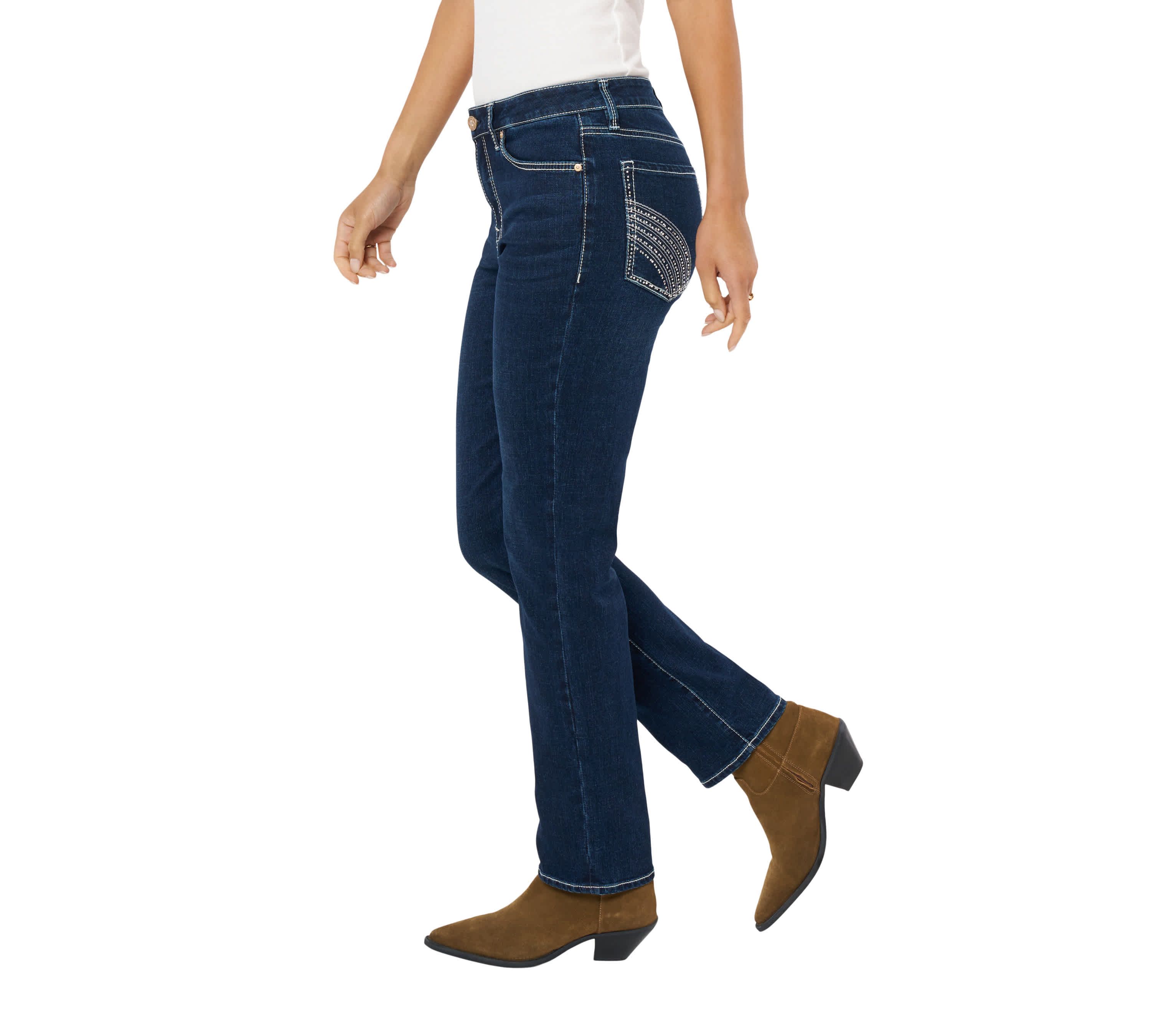 Vintage Straight With Back Pocket Embellishment