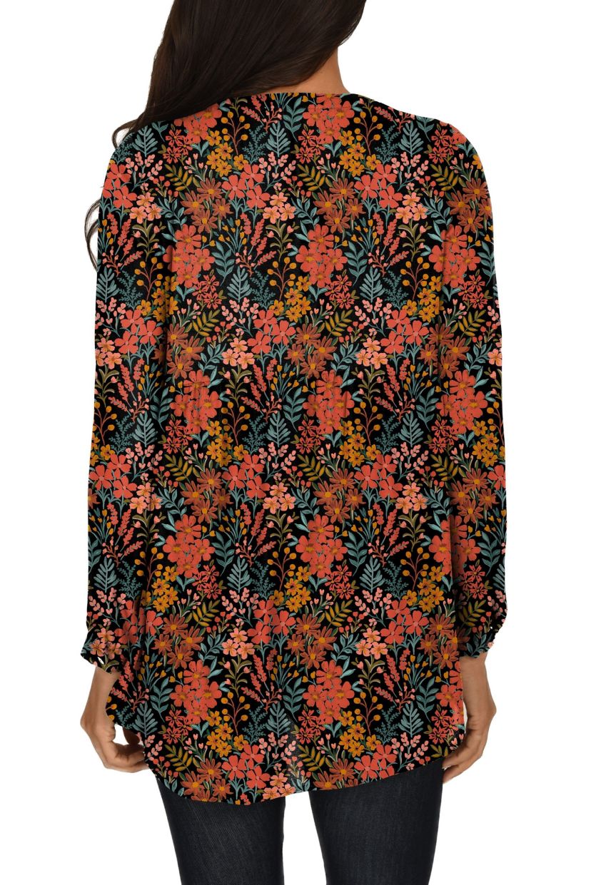 Long Sleeve Tassel Woven Top