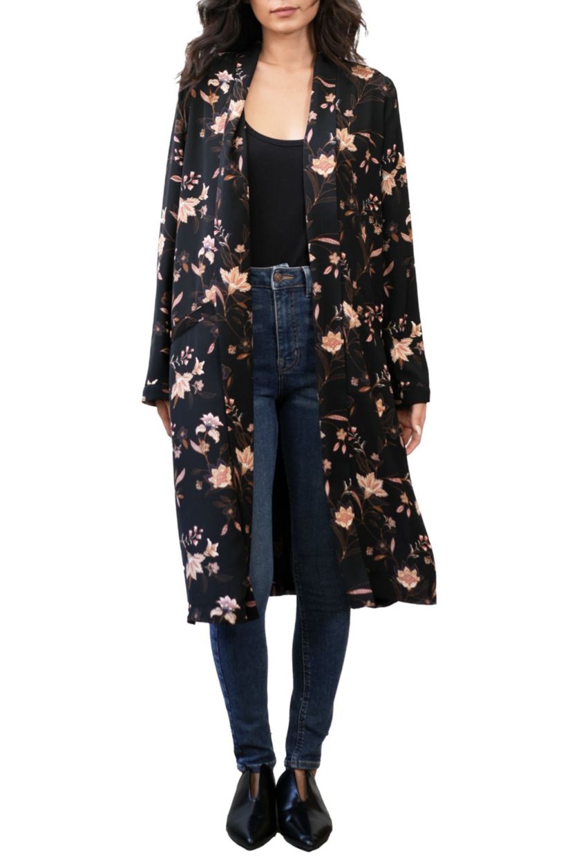 Floral Open Front Jacket