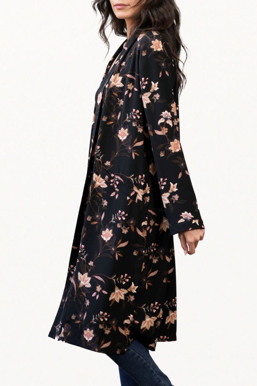 Floral Open Front Jacket