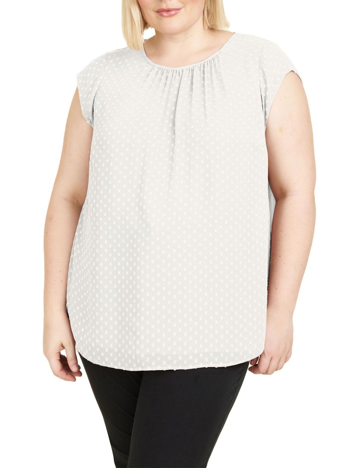 Cap Sleeve Blouse Top (Plus Size)