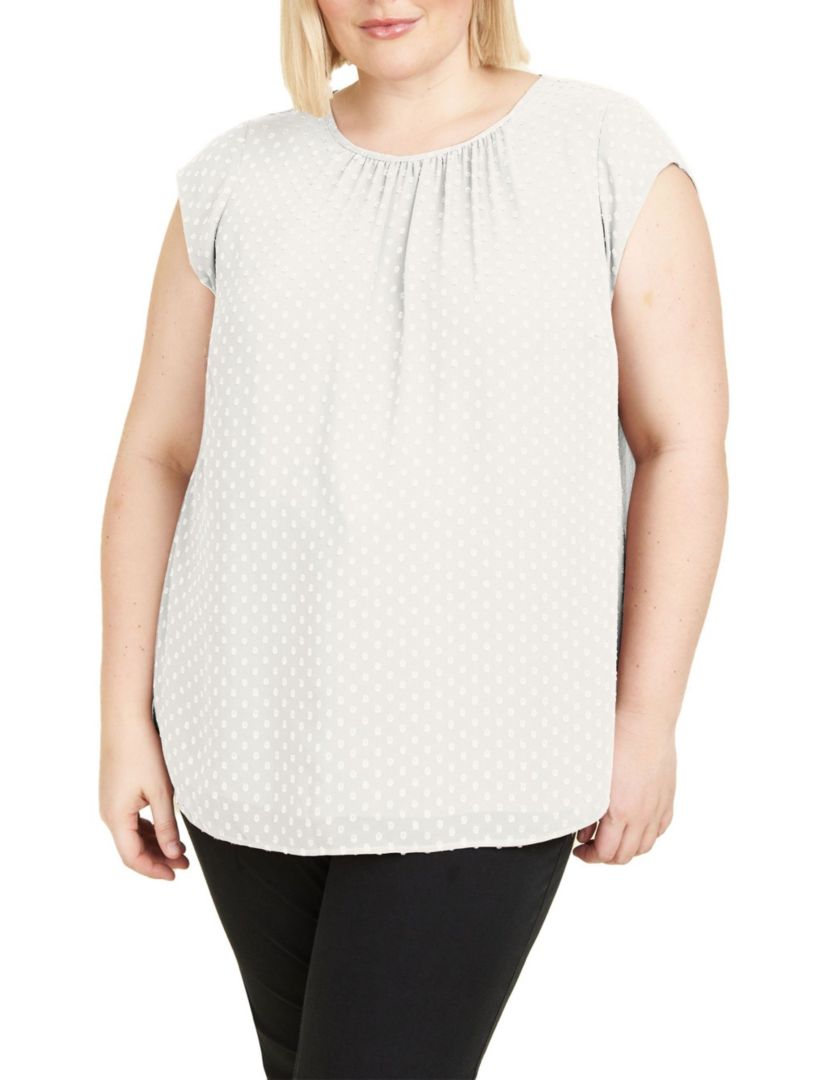 Cap Sleeve Blouse Top (Plus Size)