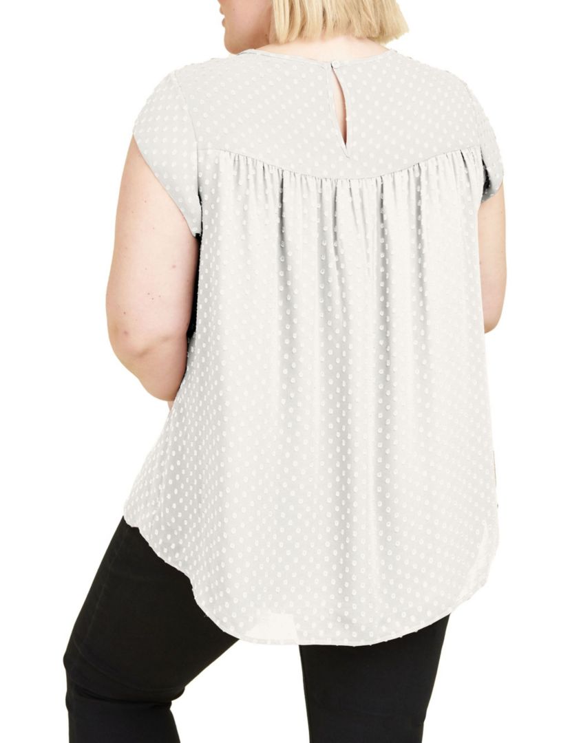 Cap Sleeve Blouse Top (Plus Size)
