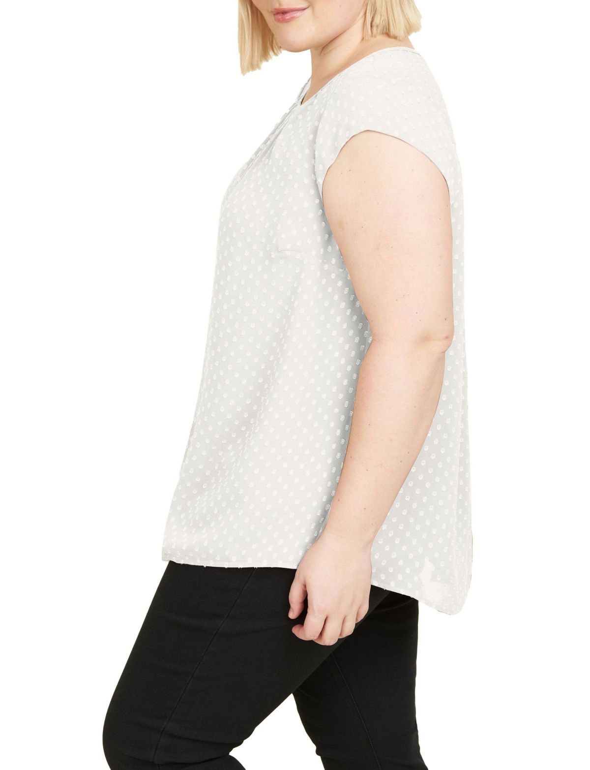 Cap Sleeve Blouse Top (Plus Size)