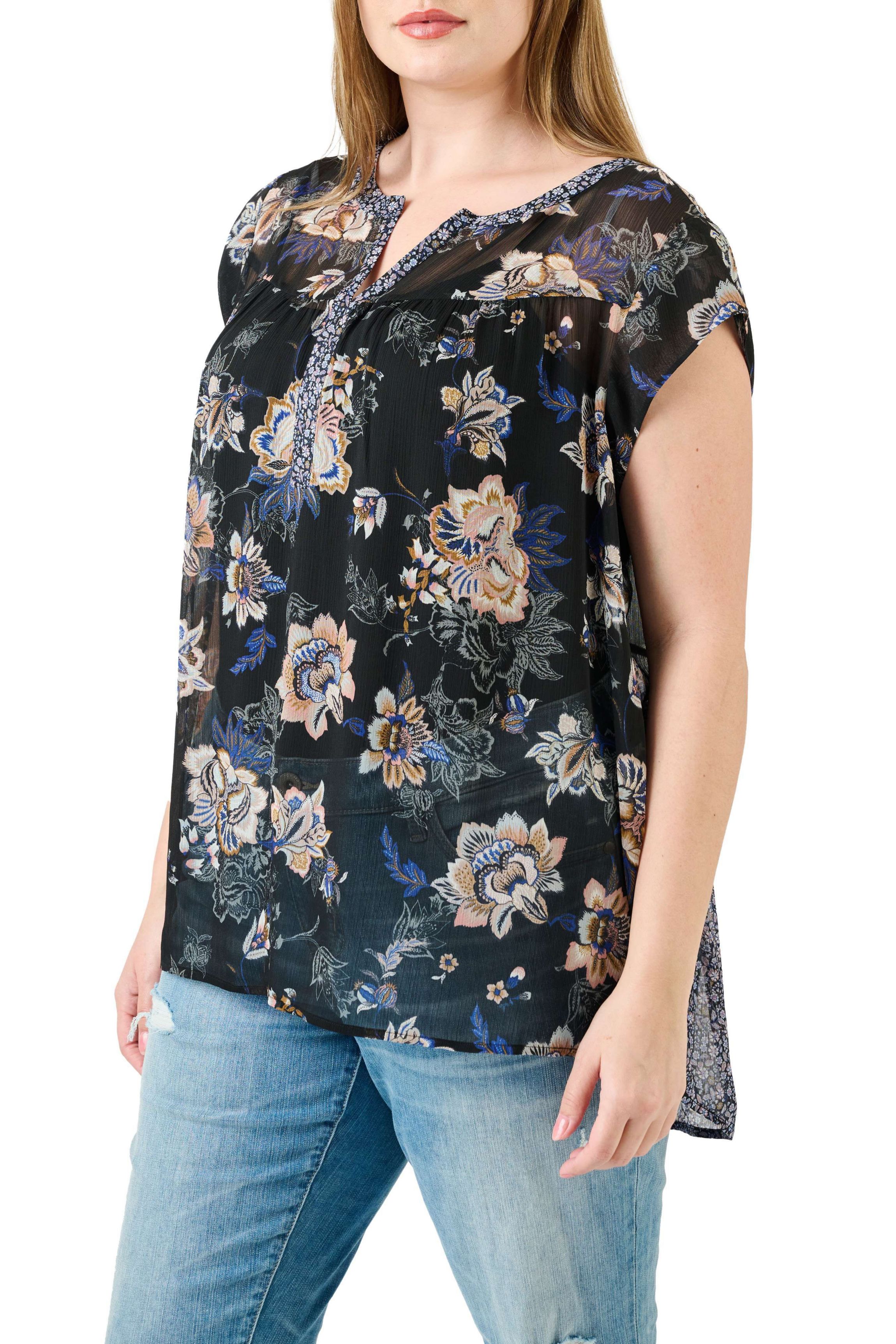Floral Short Sleeve Top (Plus Size)