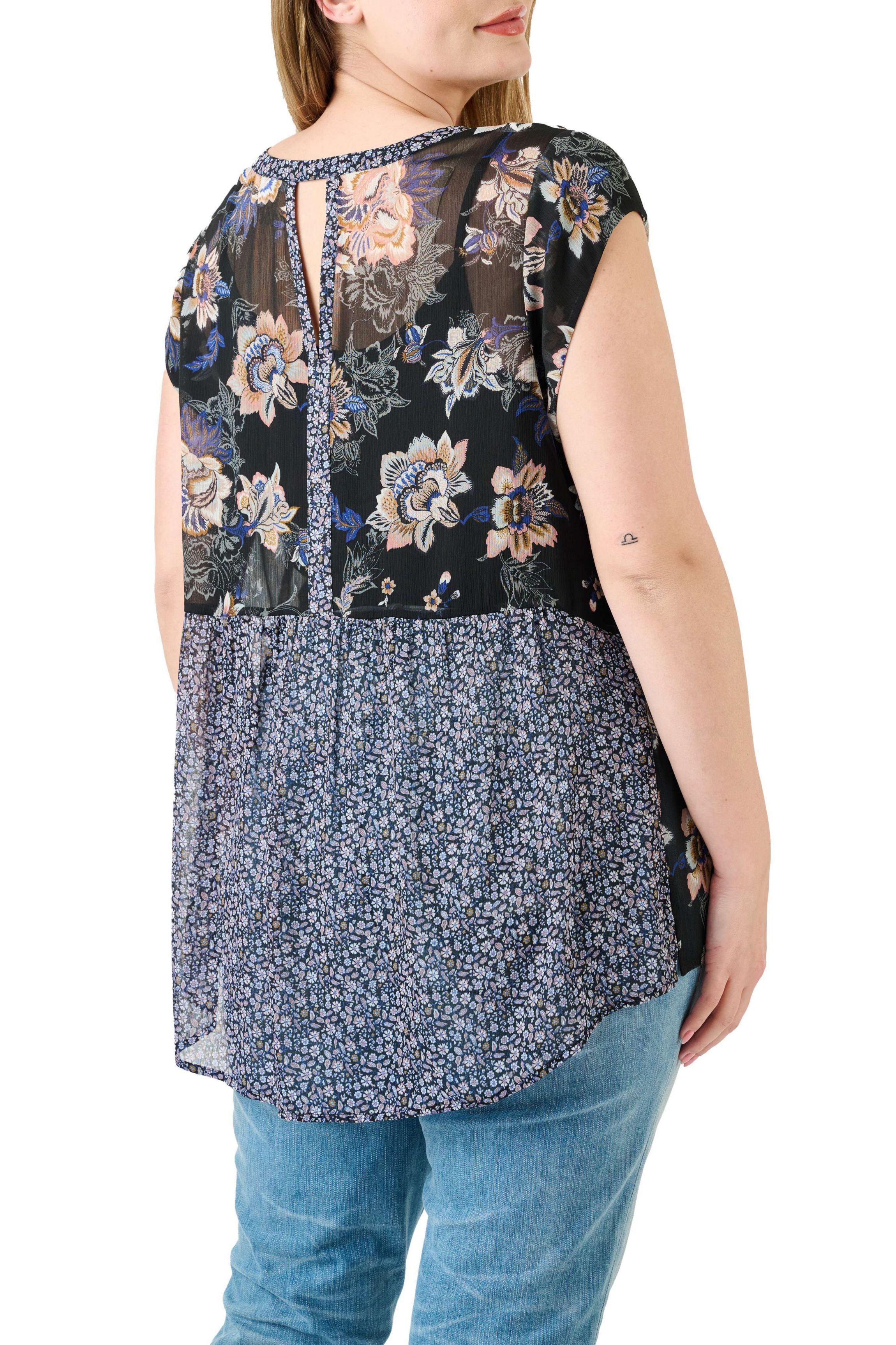 Floral Short Sleeve Top (Plus Size)