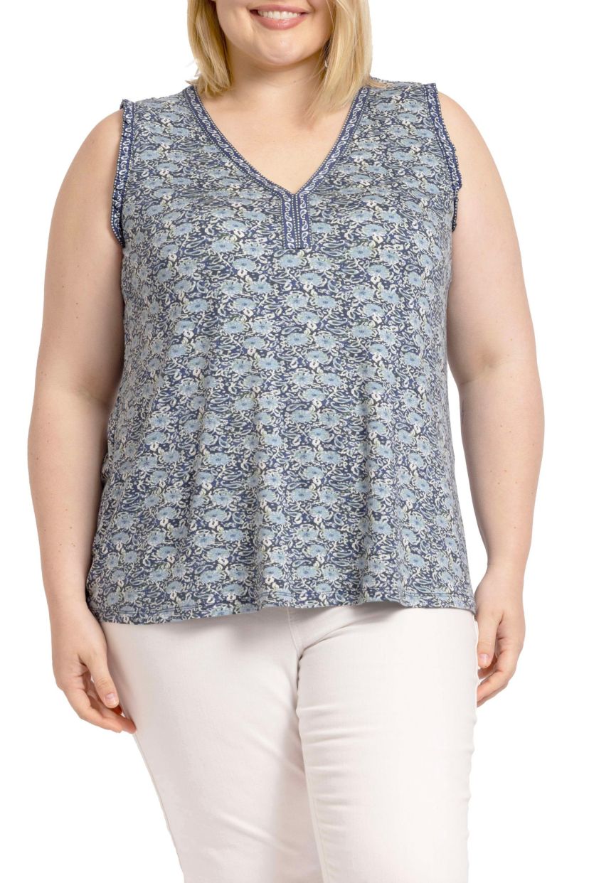 Floral V-Neck Tank Top