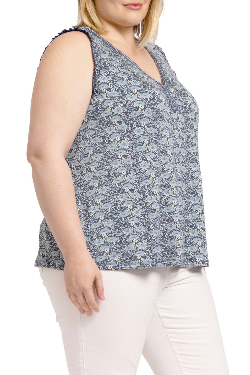 Floral V-Neck Tank Top