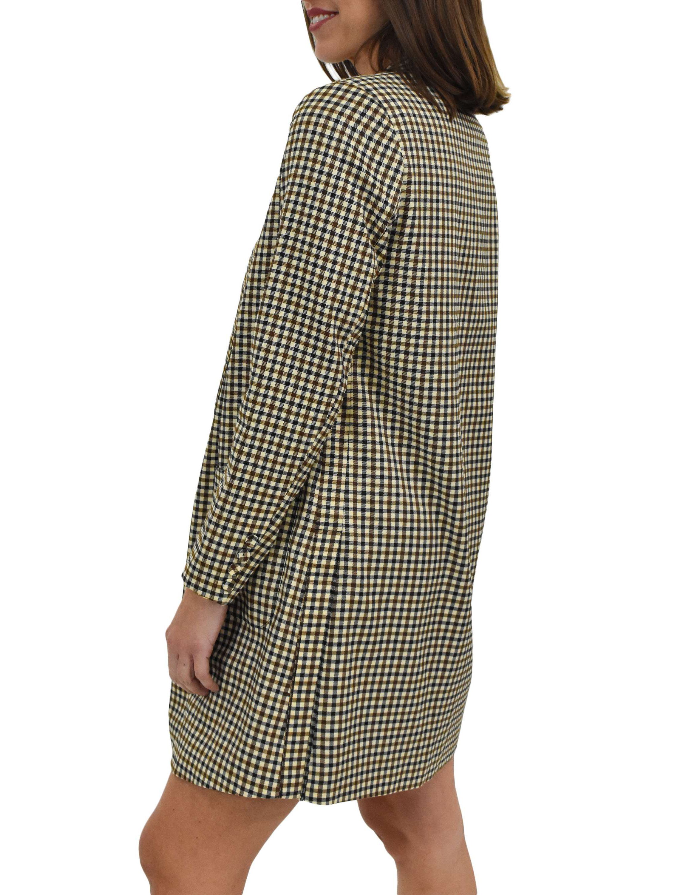 Plaid Notch Collar Jacket