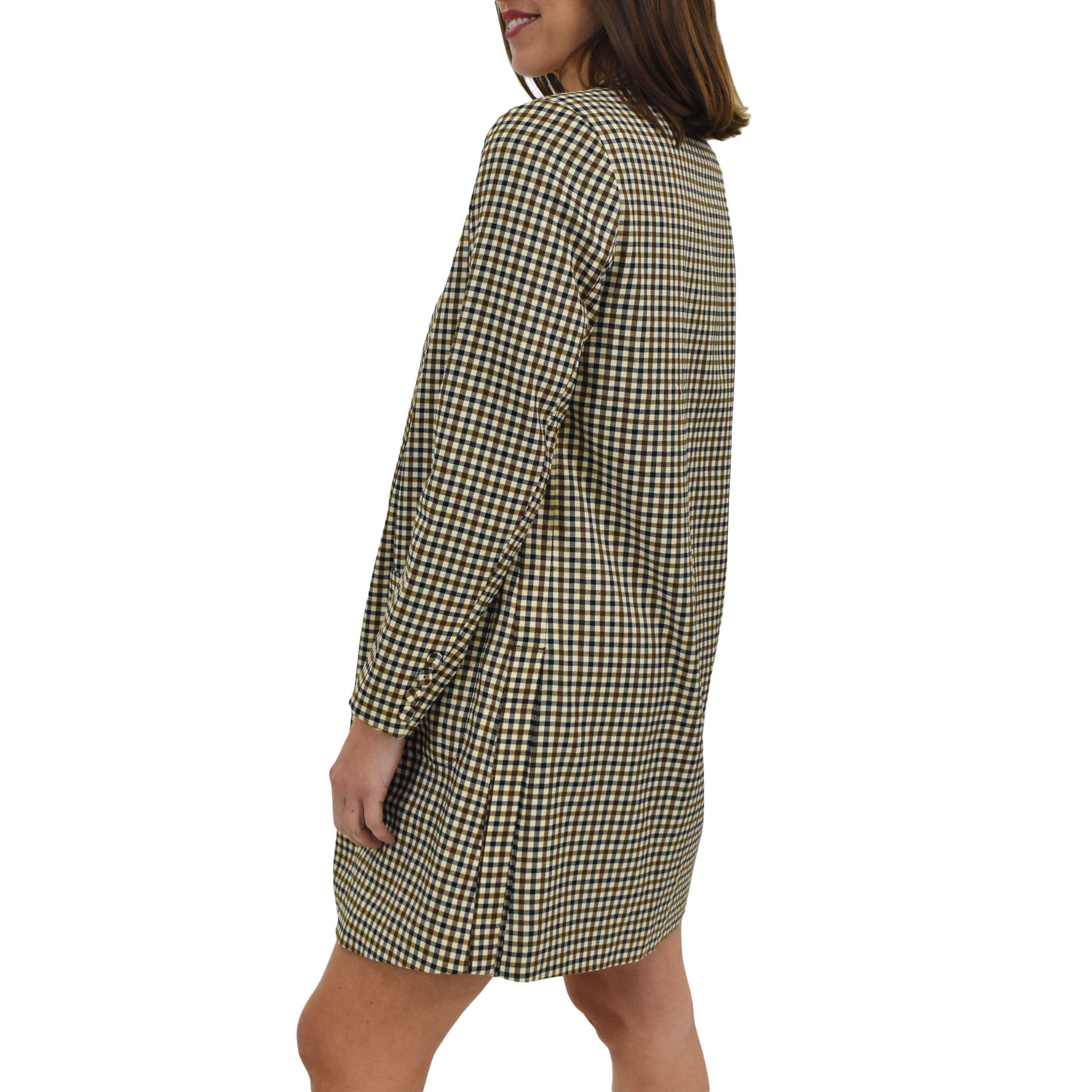 Plaid Notch Collar Jacket