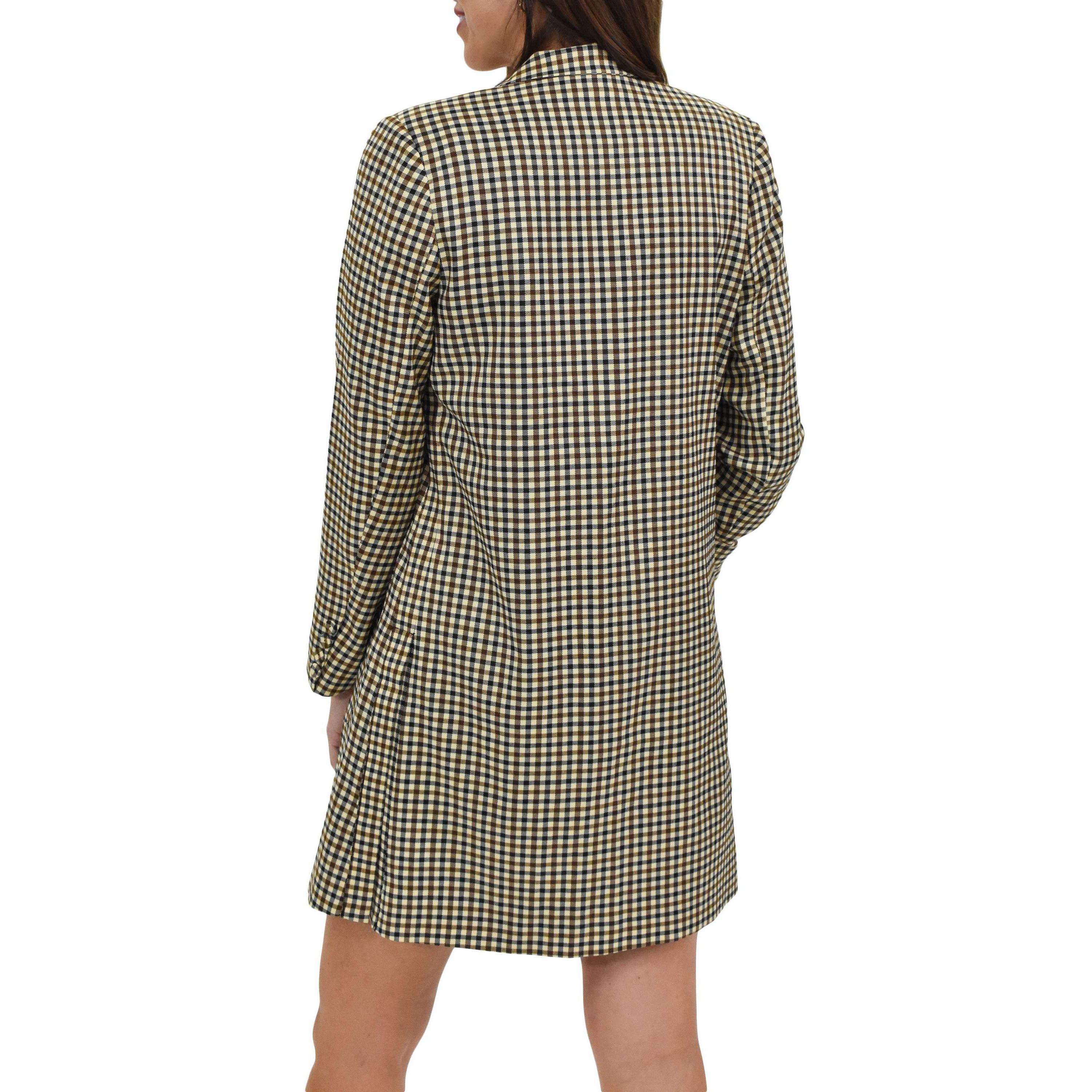 Plaid Notch Collar Jacket