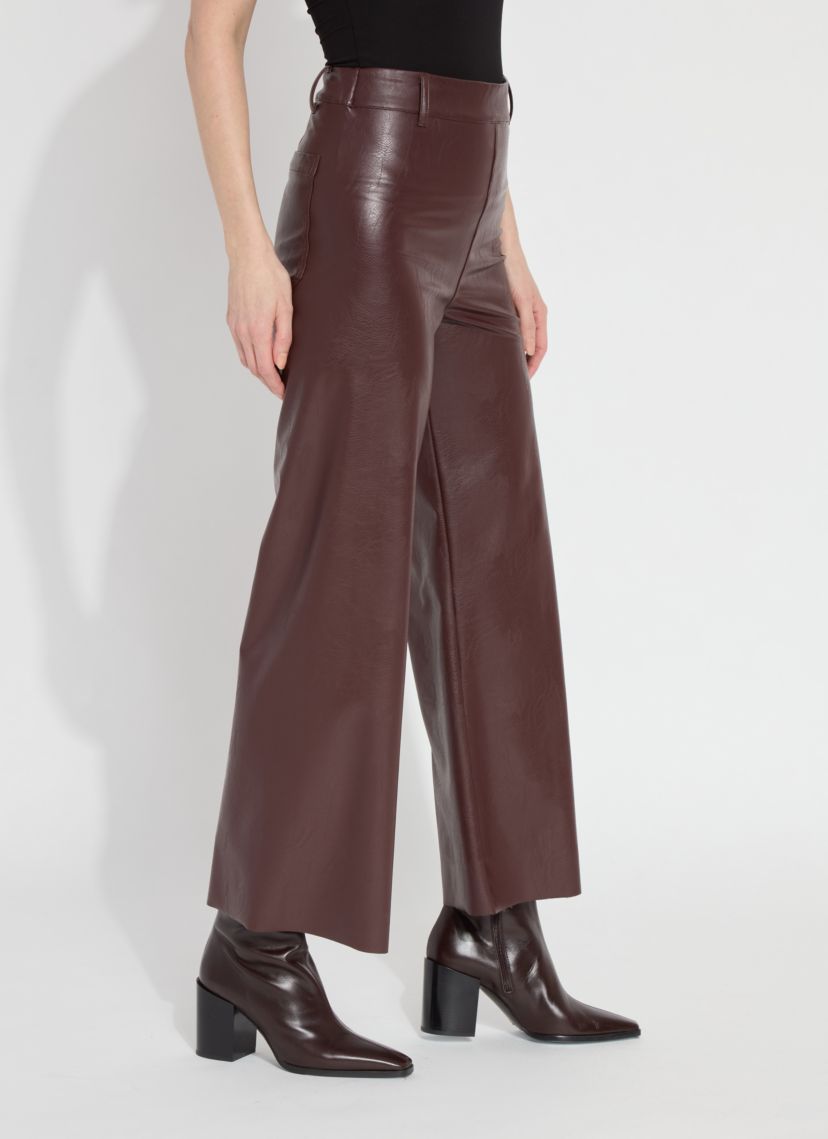 Hi Waist Vegan Leather Wide Leg