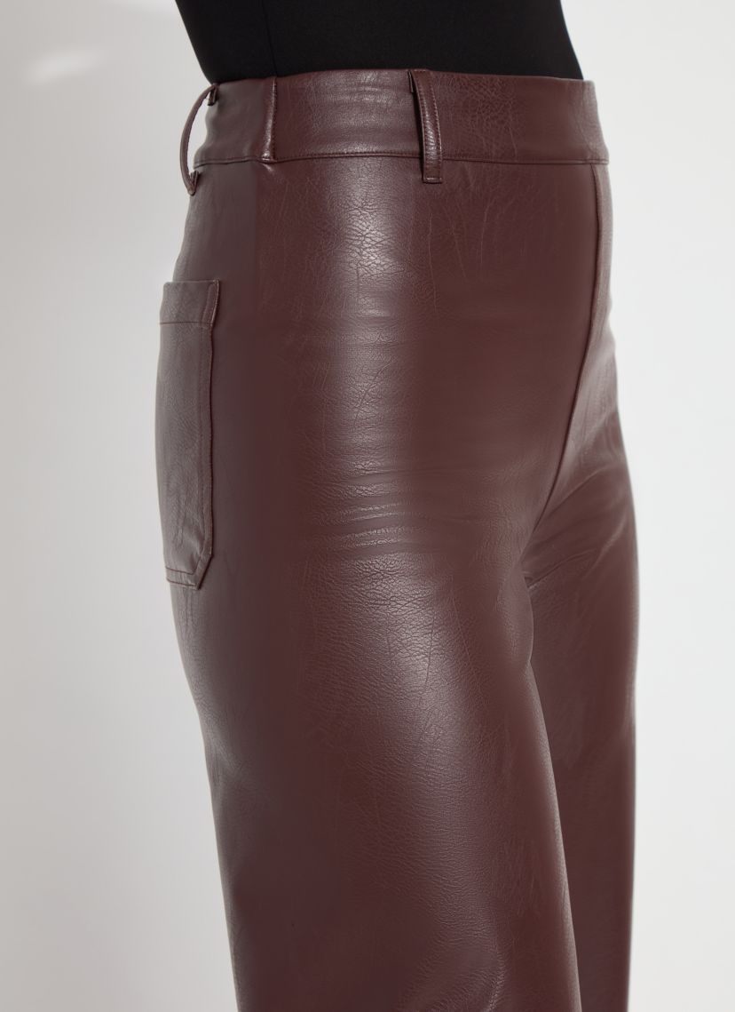 Hi Waist Vegan Leather Wide Leg