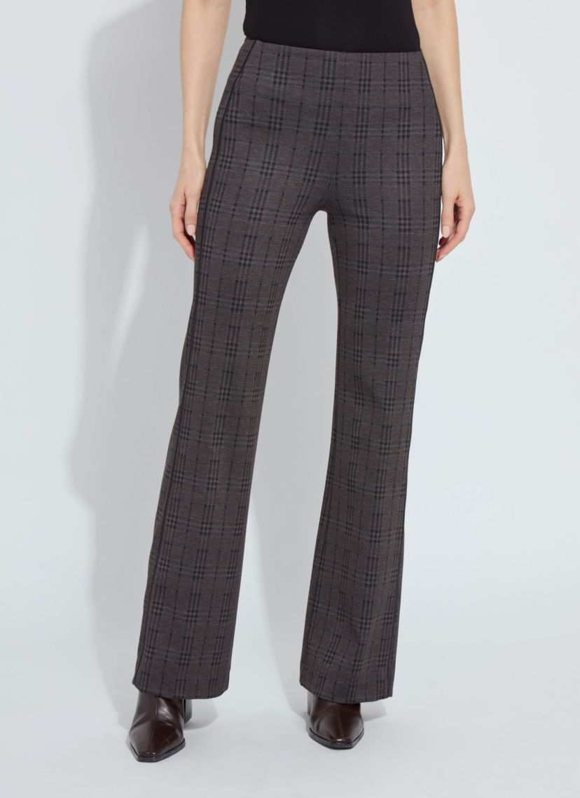 Patterned Hi Waist Ponte Trouser w/ Piping