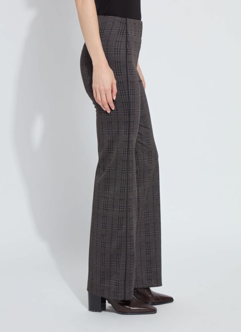 Patterned Hi Waist Ponte Trouser w/ Piping