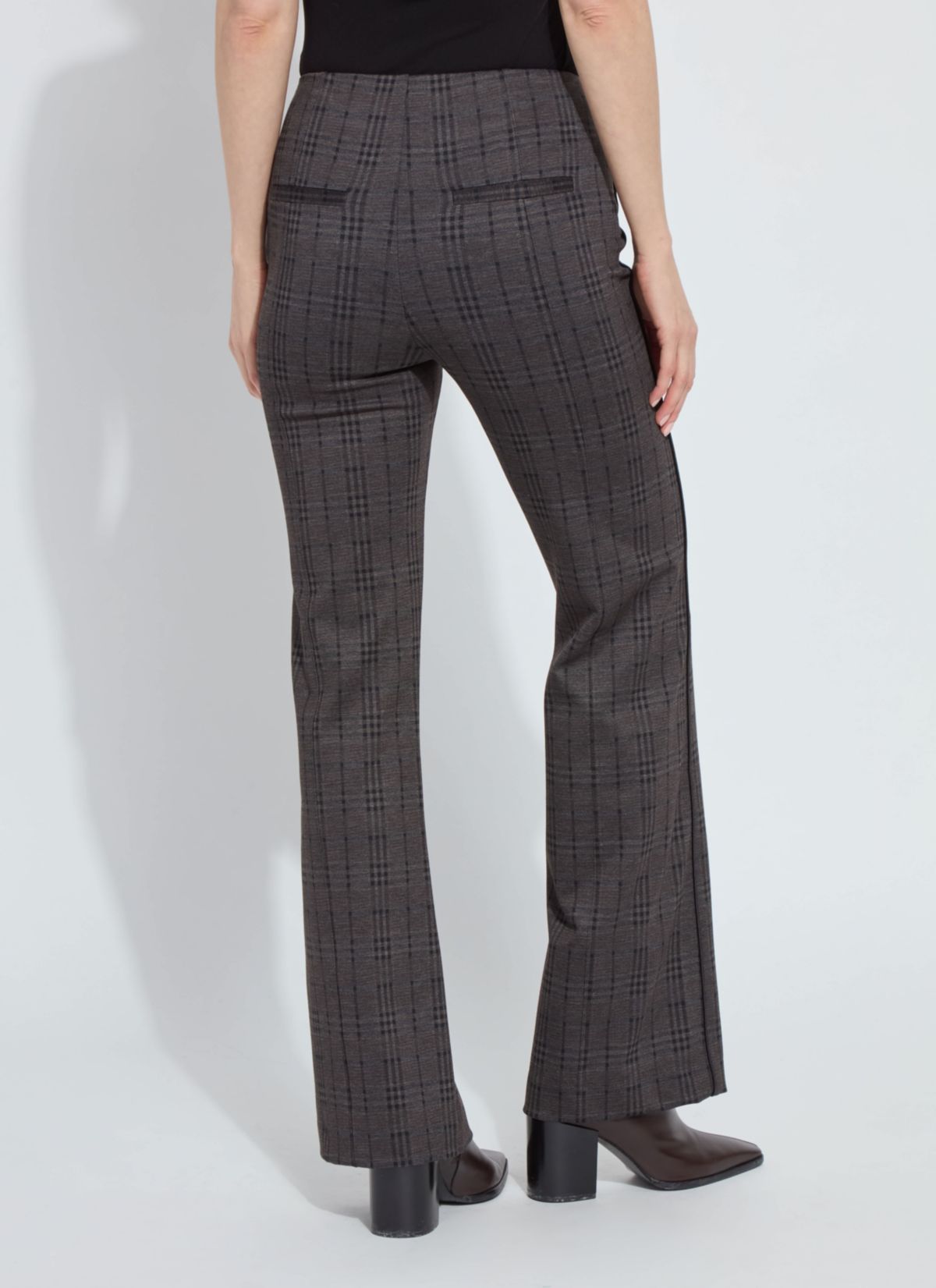 Patterned Hi Waist Ponte Trouser w/ Piping