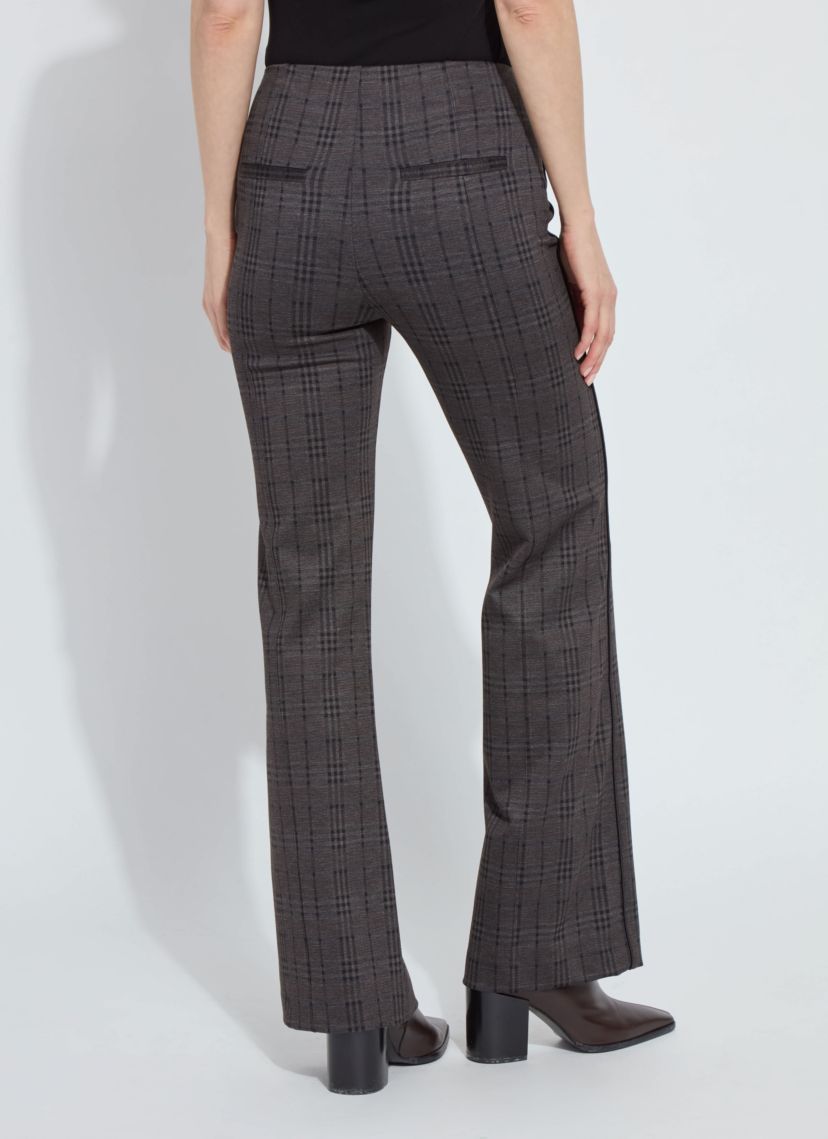 Patterned Hi Waist Ponte Trouser w/ Piping
