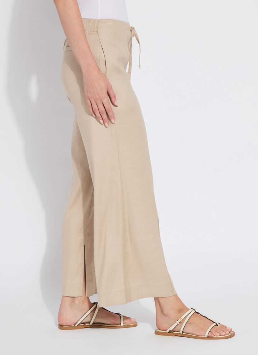 Nixie Drawstring Linen Wide Leg Pant