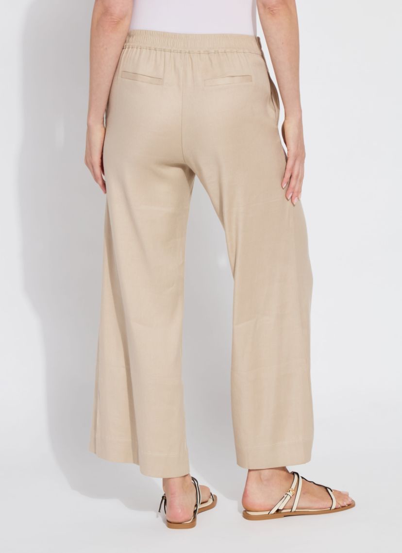 Nixie Drawstring Linen Wide Leg Pant