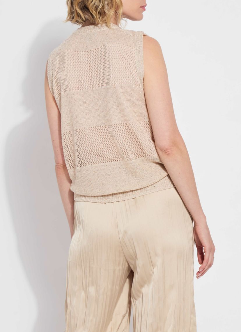 Bria Sequined V-Neck Shell