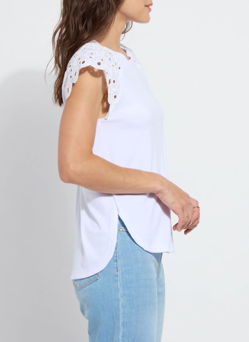 Katarina Eyelet Sleeve Trim Top