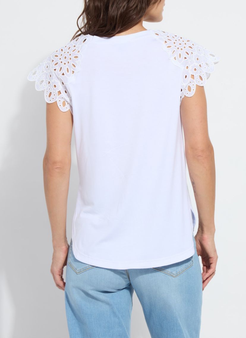 Katarina Eyelet Sleeve Trim Top