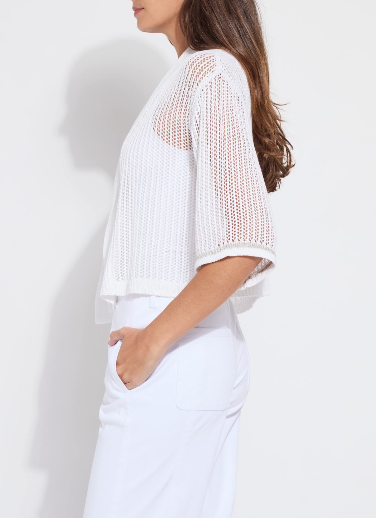 Elera Linen Mesh Cardigan