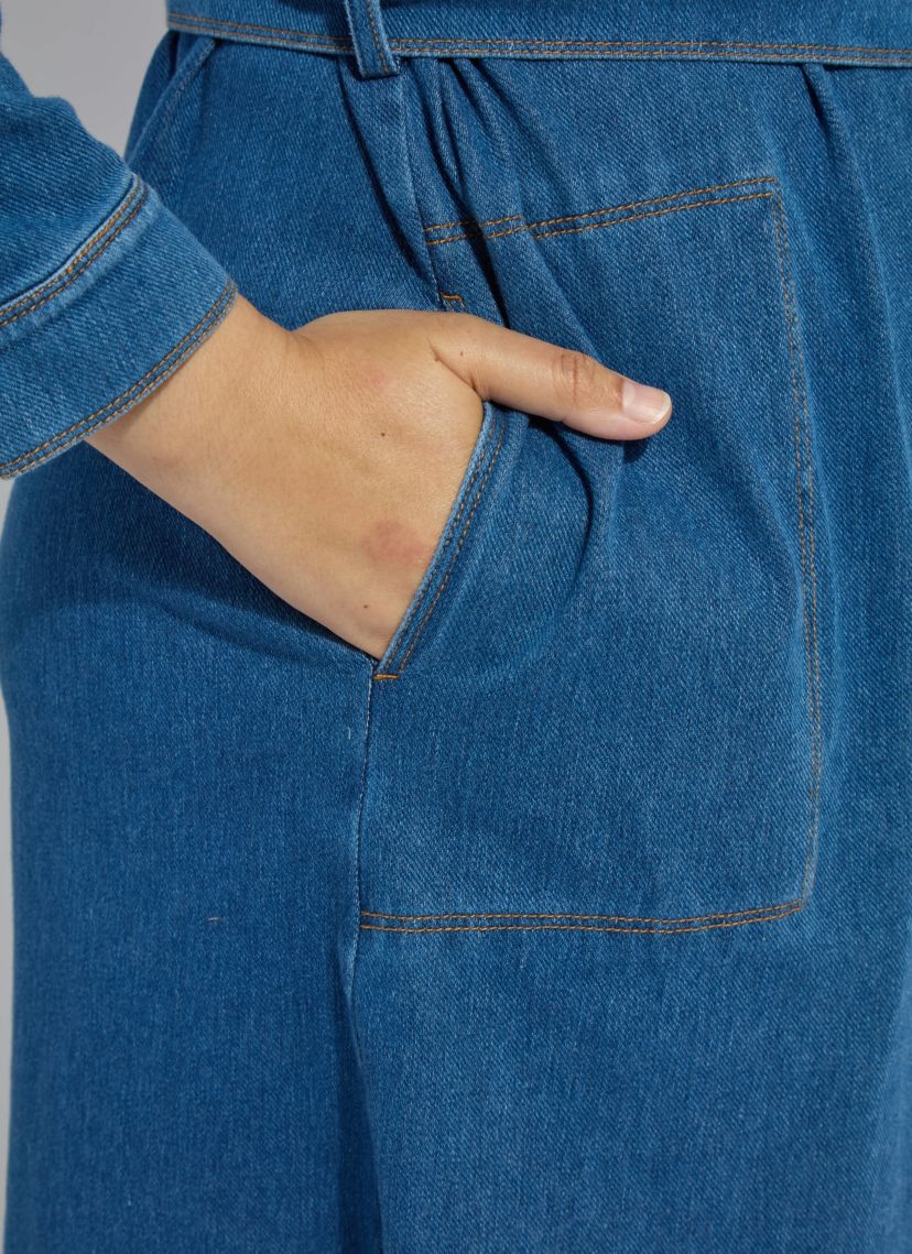 Plus Knit Denim Schiffer Dress