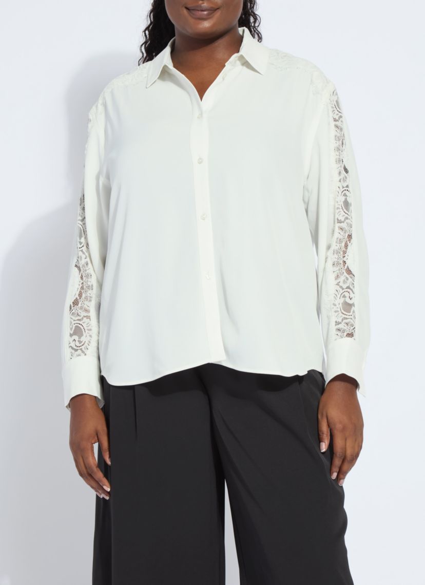 Natasha Lace Trim Shirt Curvy