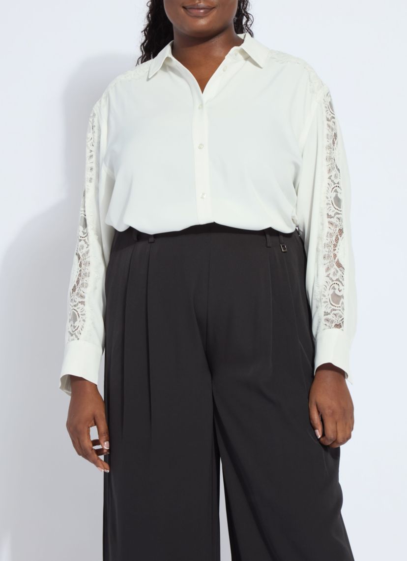 Natasha Lace Trim Shirt Curvy