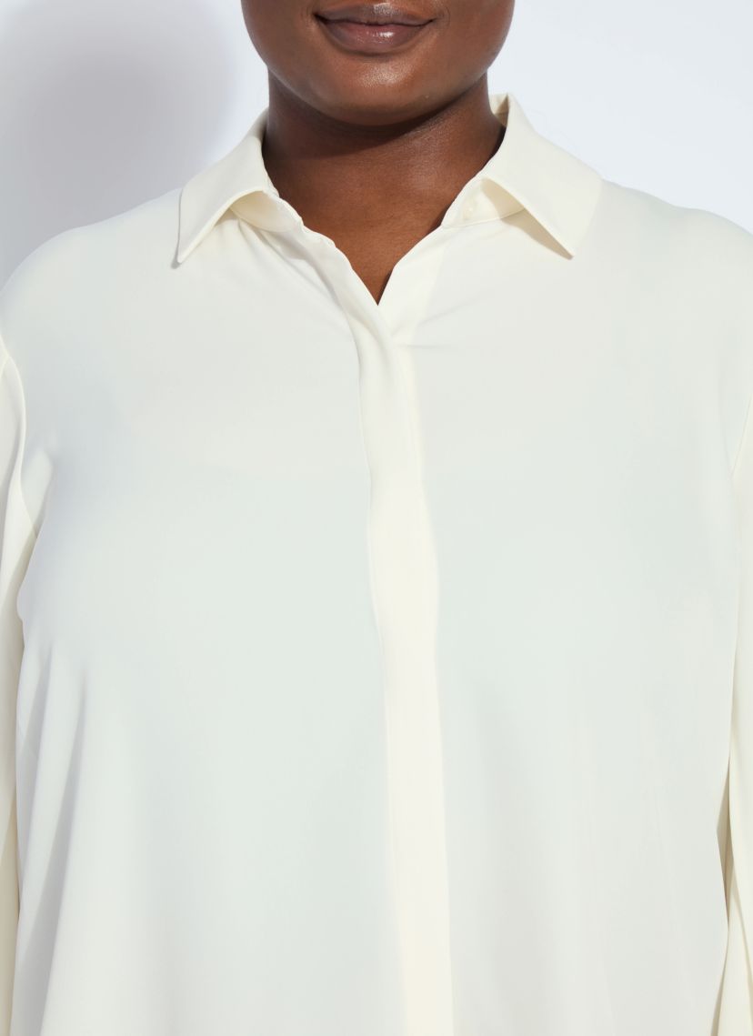Ivette Pleated Balloon Slv Blouse Curvy