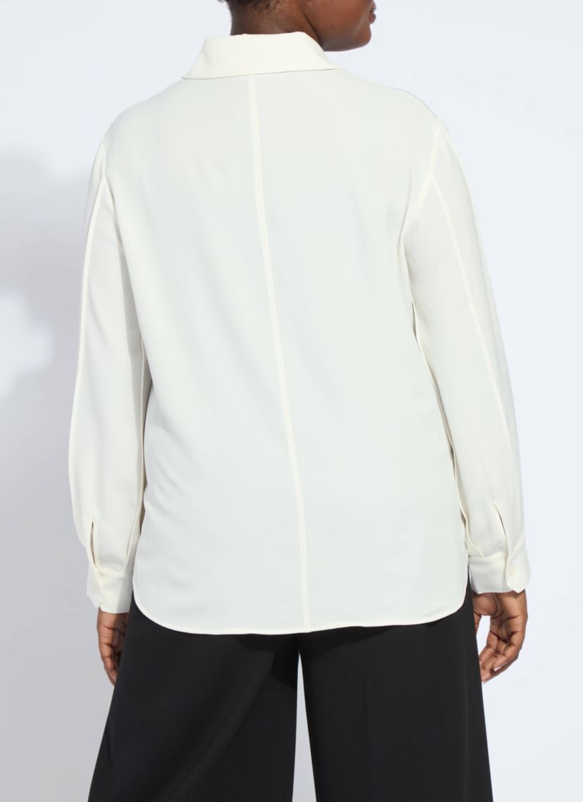 Ivette Pleated Balloon Slv Blouse Curvy