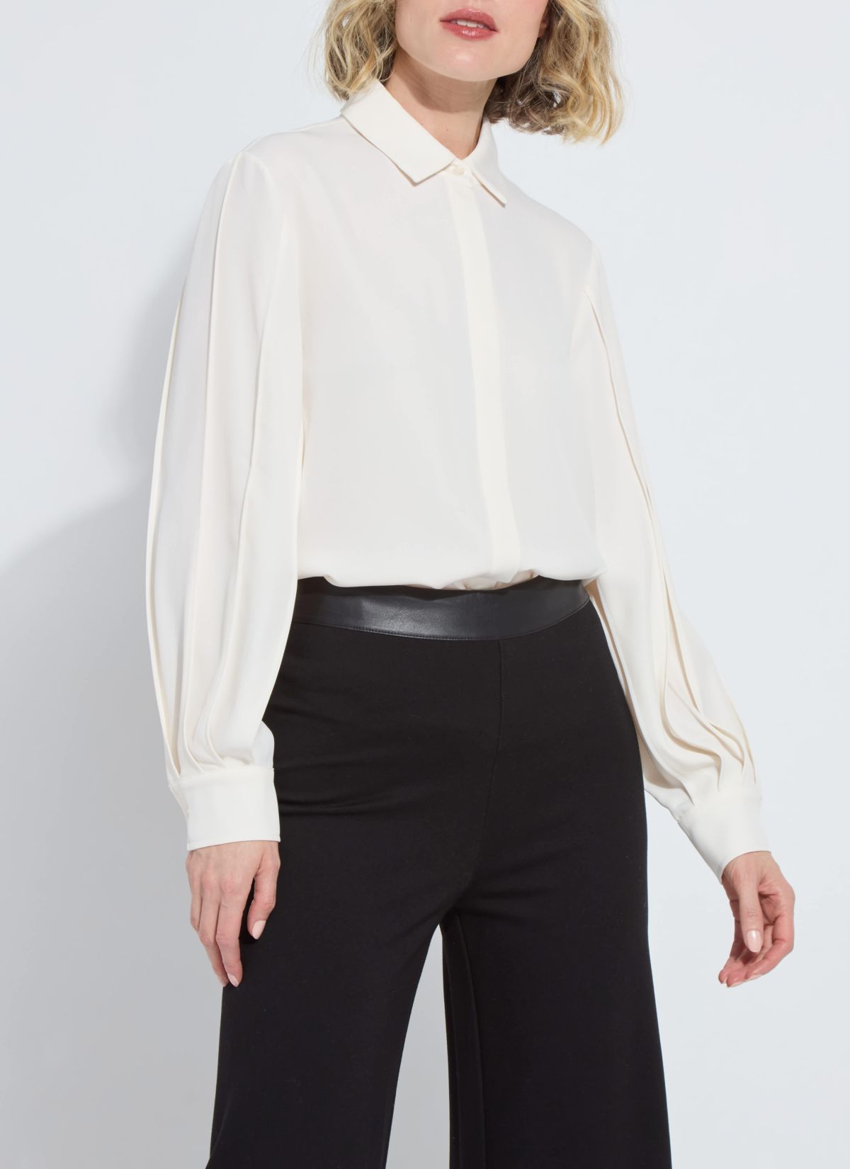 Ivette Pleated Balloon Slv Blouse
