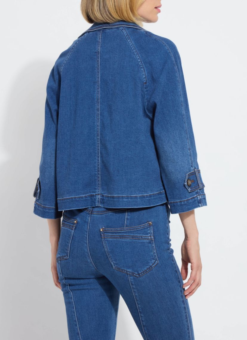 Jeanne Cropped Tencel Denim Trench Curvy