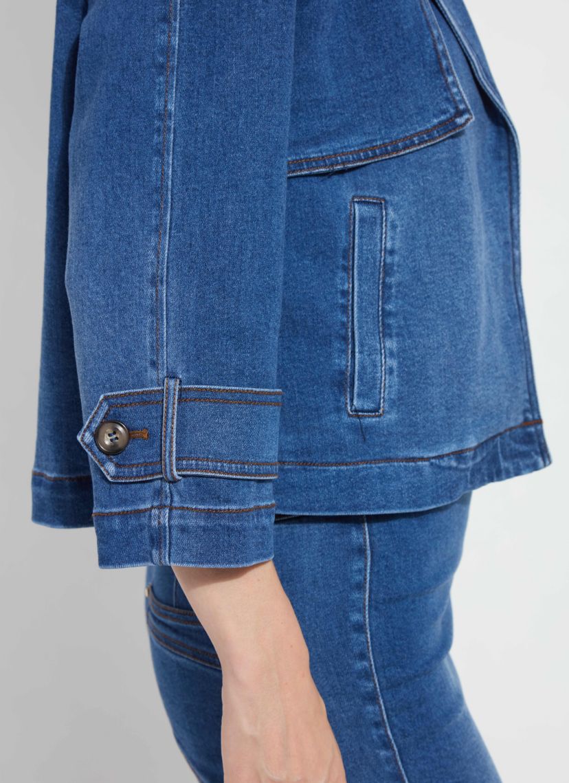 Jeanne Cropped Tencel Denim Trench Curvy