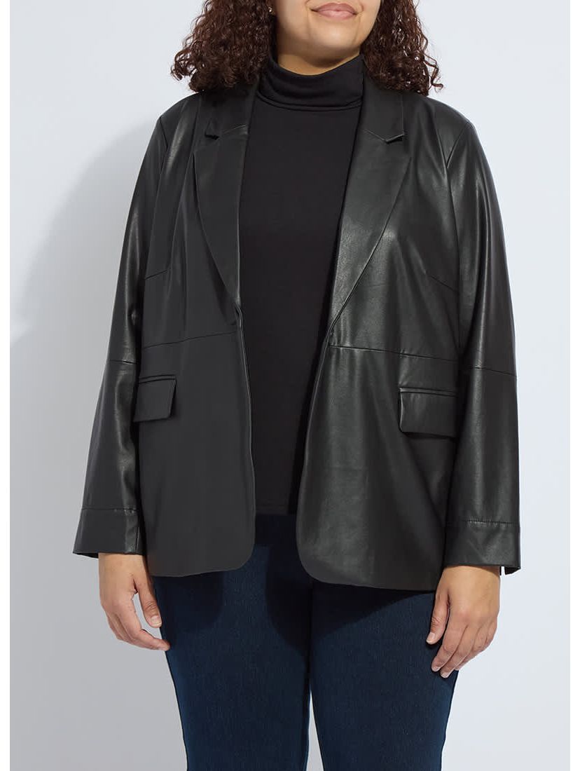 Plus Versatile Vegan Leather Blazer