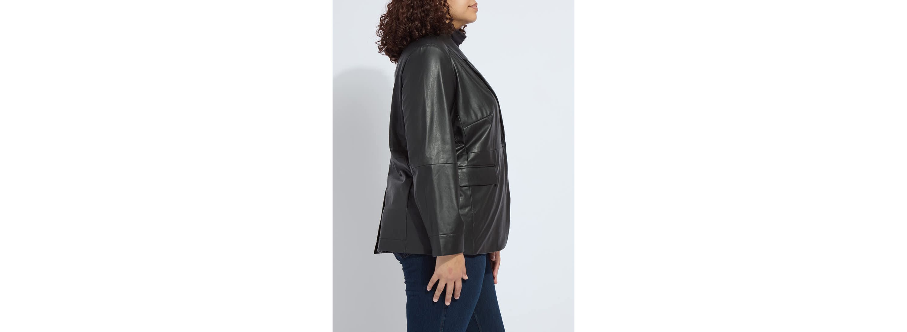 Plus Versatile Vegan Leather Blazer