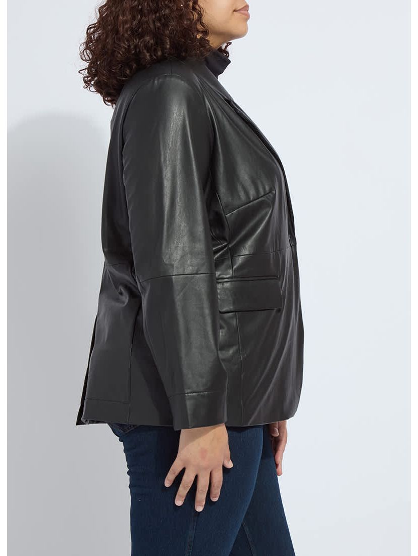 Plus Versatile Vegan Leather Blazer