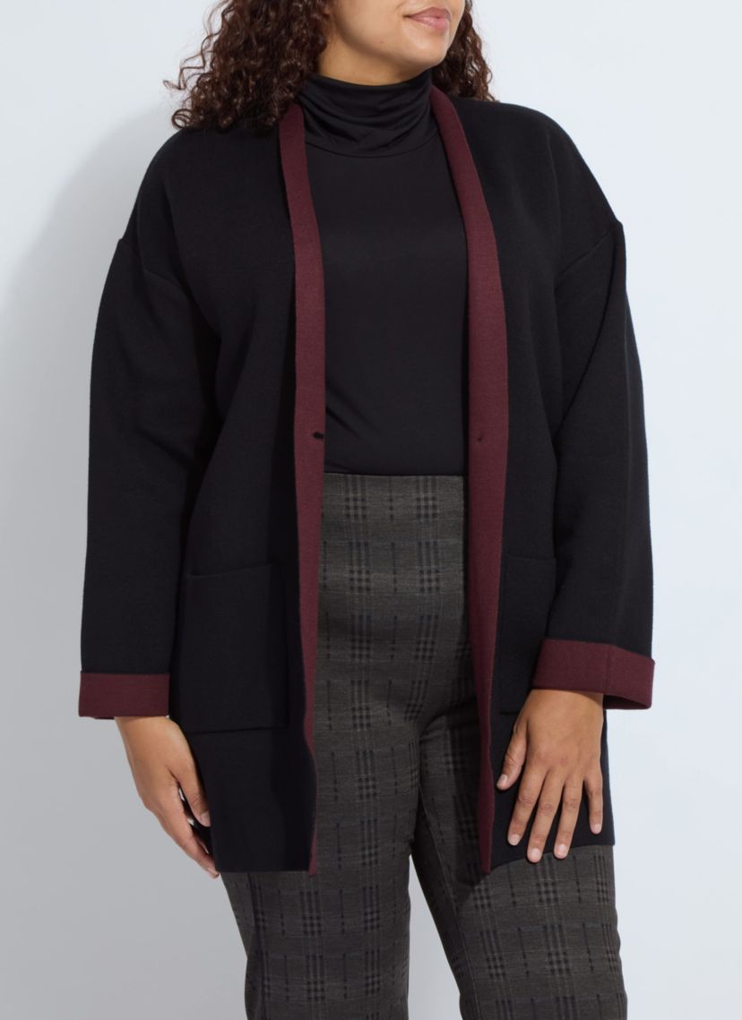 Nicolette Double Face Knit Cardigan Curvy