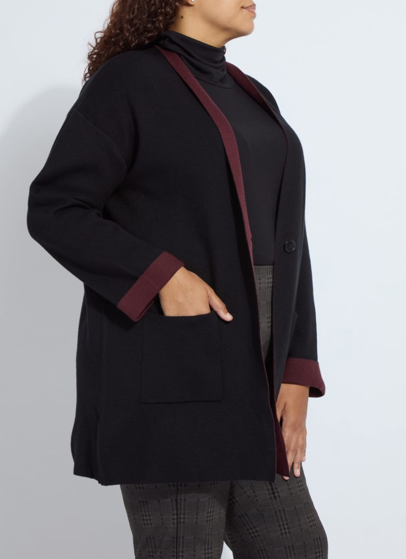 Nicolette Double Face Knit Cardigan Curvy