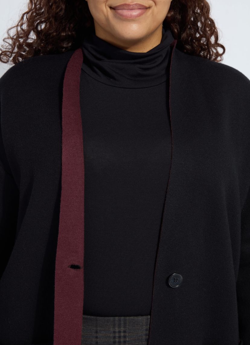 Nicolette Double Face Knit Cardigan Curvy