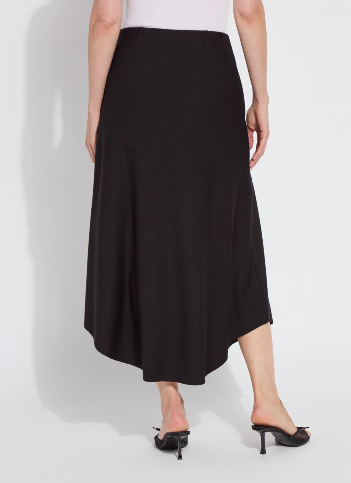 Drapey Ponte A-Line Midi Skirt
