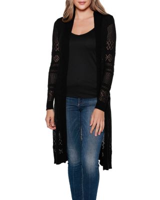 Pointelle-Stitch Duster Cardigan